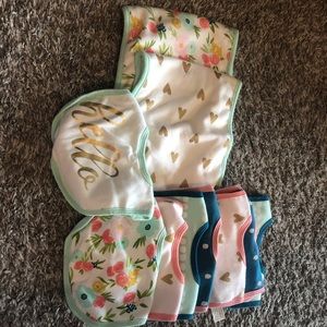 EUC* Cloud Island 2 Burp Rags, 8 Bibs